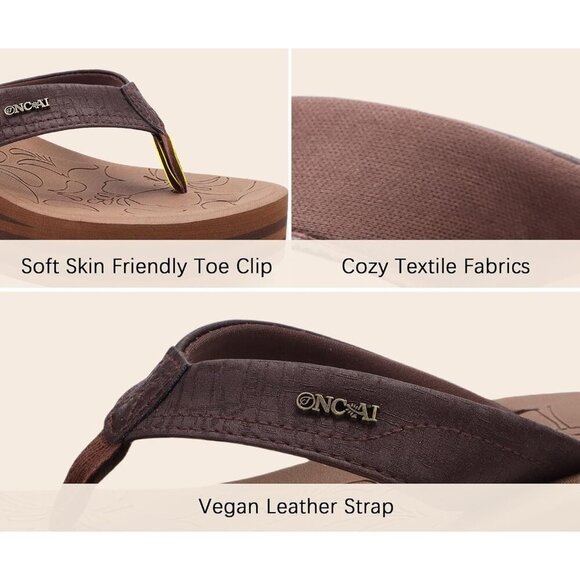 🆕 Women’s Brown Platform Sandals | Comfy Arch Support | Vegan Leather - Picture 4 of 7